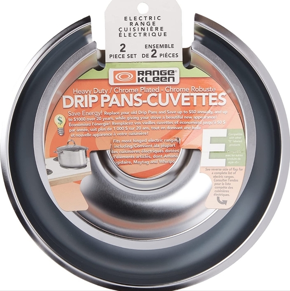 Range Kleen 10342X Style E Chrome Drip Pans, 2-Pack - Picture 2 of 7